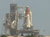 Space shuttle Discovery on the launch pad