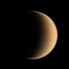 Looking toward high northern latitudes on Titan, the Cassini spacecraft spies a banded pattern encircling the pole
