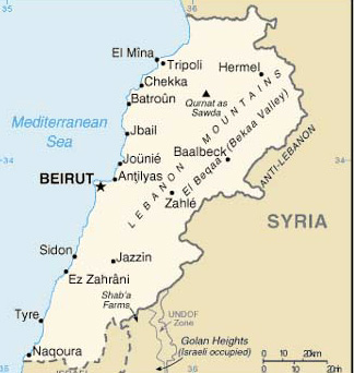 Map of Lebanon