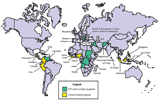 Map of OTI Country Presence