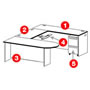 Melody U-Unit 72 in. Conference End Left Hand Return