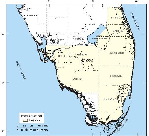 Map showing location of study area