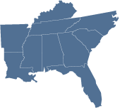 Map of the Southeast Region