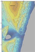 Along Track Reef Imaging System vessel-track lines overlaid on lidar-based rugosity map of Dry Tortugas National Park