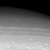 This infrared view looks toward middle to high northern latitudes on Saturn, revealing entrancing meanders in the clouds. The cloud patterns transition from puffier looking in the south -- possibly a region of shear -- to smoother oval shapes in the north