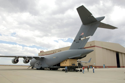 Newly Coated SOFIA mirror assembly returns on C-17 for reinstallation