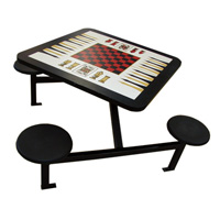 GT3636BD4 - Game Table, Four Steel Disc Seats, Bolt-down Legs