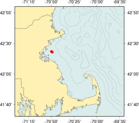 Map of field activity boundary.