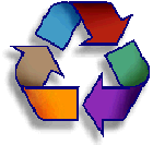 picture of multi-colored recycling sign