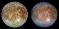 Natural and False Color Views of Europa