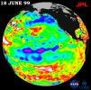 TOPEX/El Niño Watch - La Niña Barely Has a Pulse, June 18, 1999