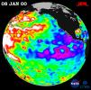 TOPEX/El Niño Watch - La Niña Persistence May be Part of Larger Climate Pattern, January 8, 2000
