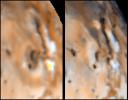 Changes on Io around Maui and Amirani between Voyager 1 and Galileo's second orbit