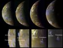 Sequence Showing Active Volcanic Plumes on Io