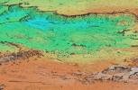 Perspective view of shaded relief, color as height, Patagonia, Argentina
