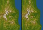 Tweed Extinct Volcano, Australia, Stereo Pair of SRTM Shaded Relief and 
Colored Height