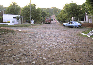 Cobblestone road in Paraguay