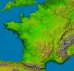 France, Shaded Relief and Colored Height