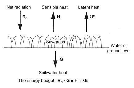 schematic of the energy budget during daytime heating