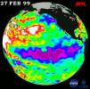 TOPEX/El Niño Watch - La Niña Hangs On, February 27, 1999