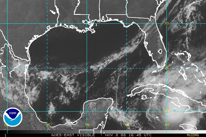 Current satellite image of the Gulf of Mexico