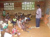 Photo: Kisangani students start class before school construction is completed.