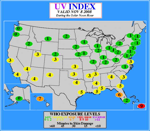 Daily UV Index Map