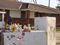 White goods and common household chemicals prepared for pickup