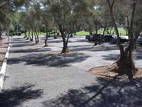 Pervious concrete lot in Fair Oaks, California's Miller Park