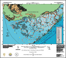 December 1996 Florida Bay Surface Salinity Map