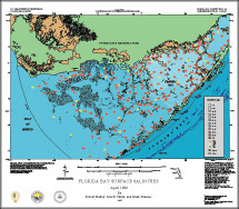 April 1996 Florida Bay Surface Salinity Map