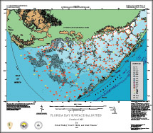 October 1995 Florida Bay Surface Salinity Map