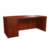 M7236DKLPPF - Melody 72 in. Bow Top Left Single Pedestal Desk