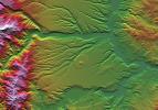 SRTM Colored Height and Shaded Relief: Corral de Piedra, Argentina