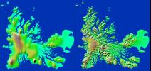 Shaded Relief with Height as Color, Kerguelen Island, south Indian Ocean