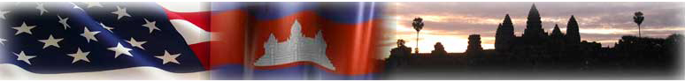Banner: Angkor Wat and Cambodia and US Flag