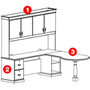 Baritone L-Unit Four Door Hutch Right Hand Return