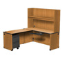 Harmony L-Shaped Left Return Workstation with Open Shelf