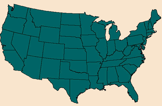 US Map for NLCD downloads