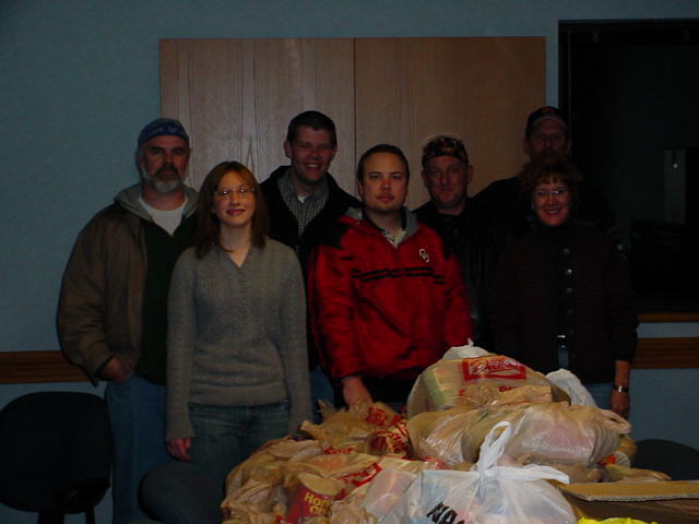 Picture 2 of National Weather Service trick or treaters and food collected