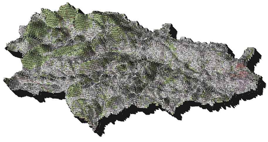 French Creek model grid 3-D