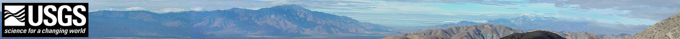 USGS Banner with Coachella Valley as seen from Keyes View in Joshua Tree National Park