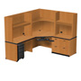 Harmony Left Return Corner Workstation with Three Open Shelves