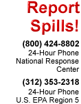 Report Spills to the National Response Center: 1-800-424-8802