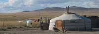 Photo of traditional Mongolian home, a ger, found in the Gobi Desert south of Ulanbaatar.  Photo: USAID/Julie Fossler