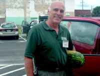 Mike Holmes (USGS) is a proud winner in the watermelon raffle