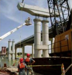 Photo of Lake Belton Bridge during construction