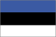 Estonia flag is three equal horizontal bands of blue (top), black, and white.
