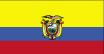 Flag of Ecuador is three horizontal bands of yellow - at top, double width - blue, and red with the coat of arms superimposed at center of flag.