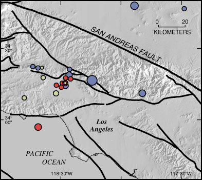 map of recent earthquakes in Los Angeles